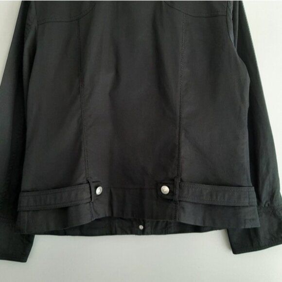 CONRAD C Sparkly Rhinestone Button Down Light Casual Jacket Black Sz 12 Petite - Picture 11 of 14